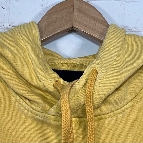 American Eagle Sweatshirt Mens Small Yellow Pullover Hoodie Embroidered - Picture 3 of 9